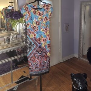 Floral and paisley print dress